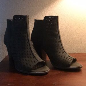 Olive green peep toe heels